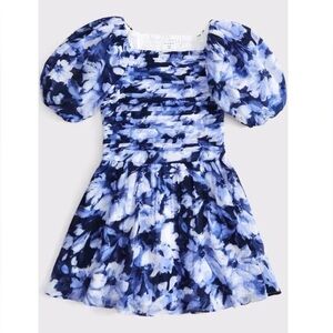 Abercrombie girls Emerson Floral Puff Sleeve Dress 9/10 NEW